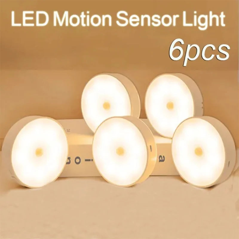PIR Motion Sensor LED Night Light USB Rechargeable Night Lamp For Kitchen Cabinet Wardrobe Lamp Staircase Wireless Closet Light Quick Pick Grocers