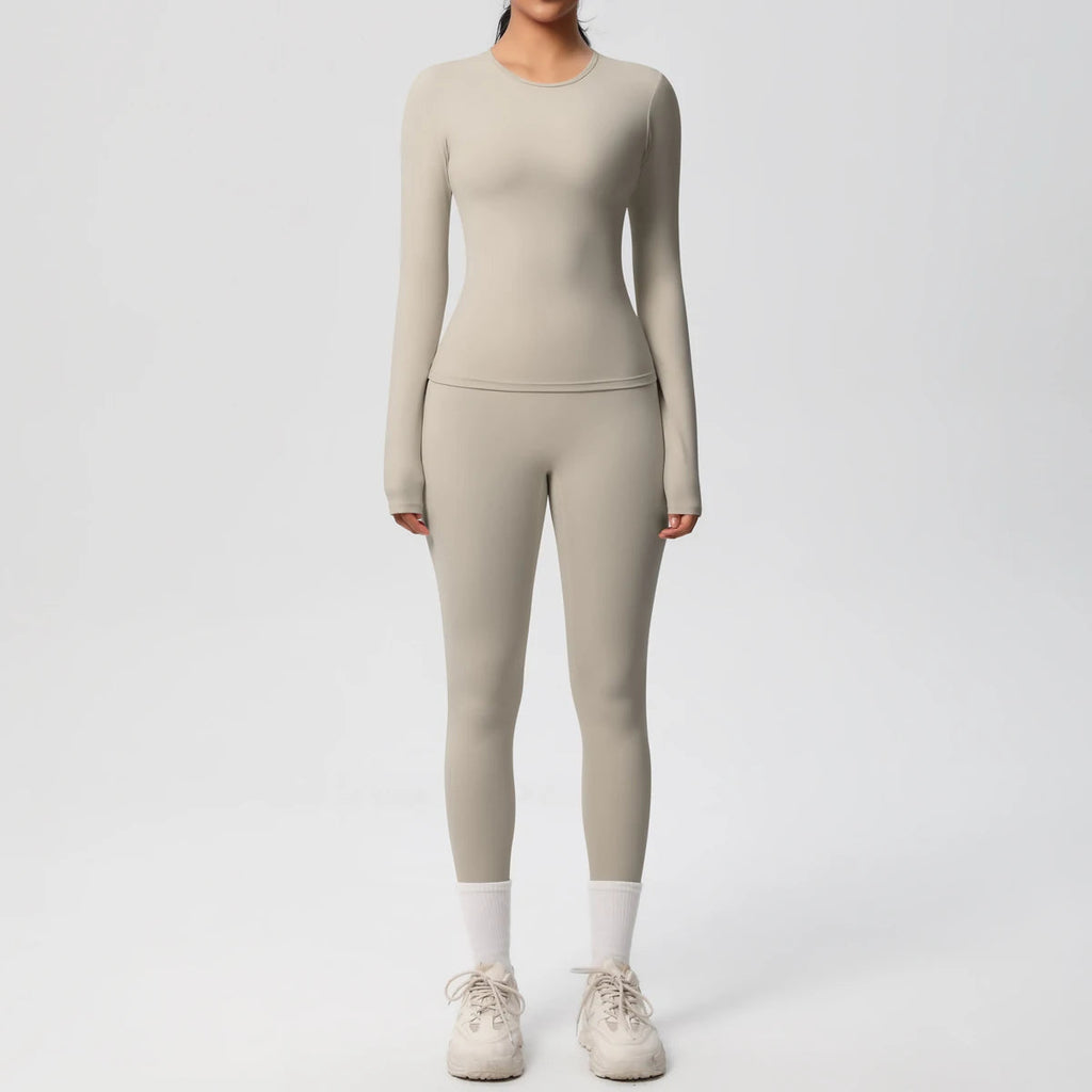 2 PCS Sportswear Yoga Set Gym Clothes Yoga Suits For Women Fitness Set Tracksuits Sports Long Sleeve Crop Top Gym Leggings Quick Pick Grocers