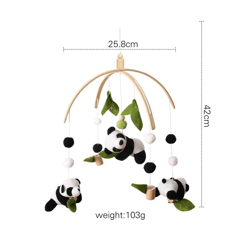 Baby Wooden Bed Bell Cartoon Rabbit Mobile Hanging Rattles Toy Hanger Crib Mobile Bed Bell Wood Toy Holder Arm Bracket Kid Gifts Purest Peak