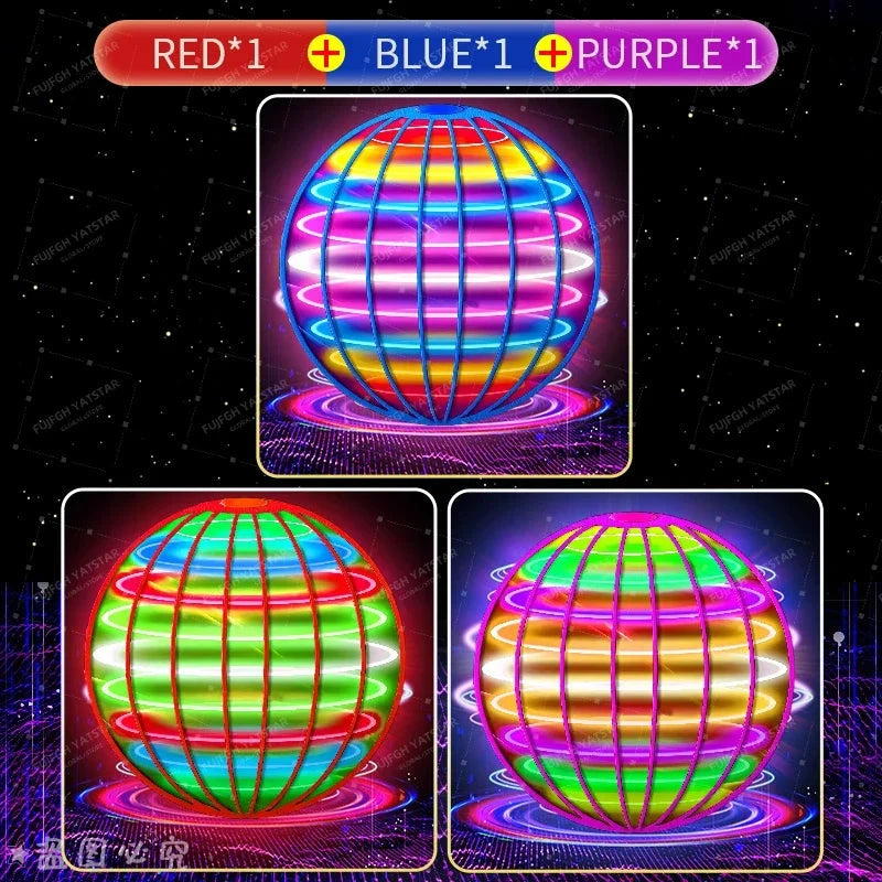 Flying Ball Children's Hand Controlled Color LED Cosmic Globe 360 ° Rotating Suspension Ball Suitable for Indoor and Outdoor Toy Econic Blanks