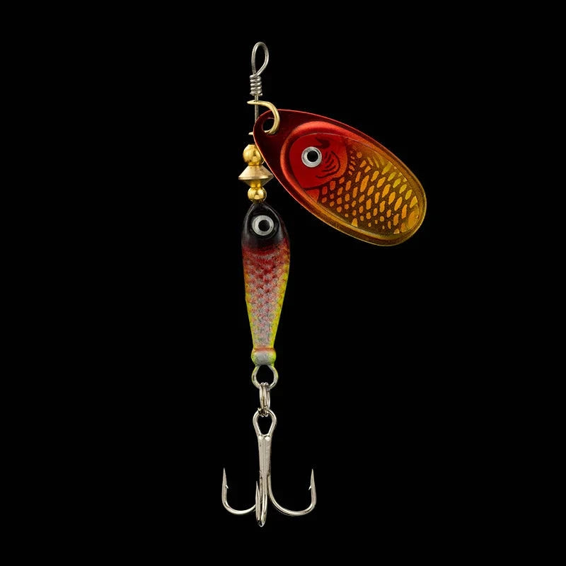Rotating Metal Spinner Fishing Lures 9.1g 7cm Rotating Sequin Artificial Hard Baits Crap Bass Pike Treble Hook Fishing Tackle Econic Blanks