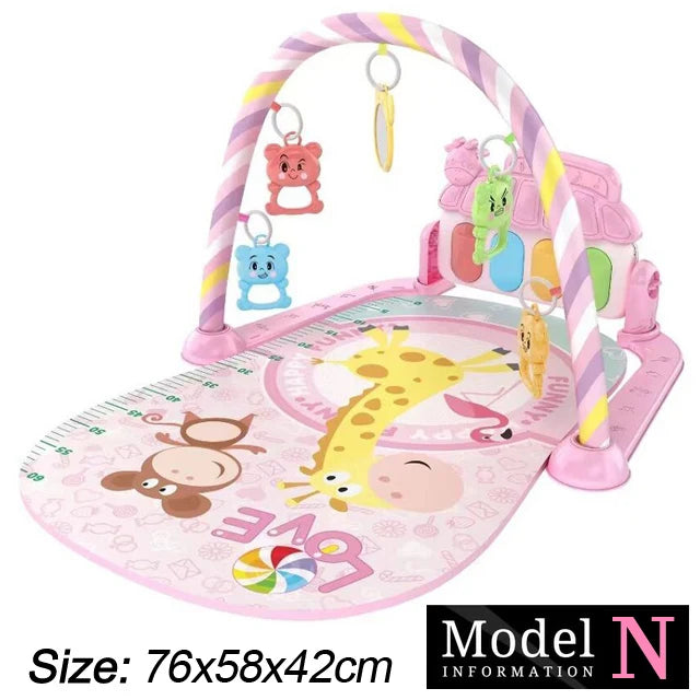 Baby Fitness Stand Music Play Gym Activity Toys Newborn Piano Crawling Blanket Pedal Game Pad Early Education 0-36 Months Gifts Purest Peak