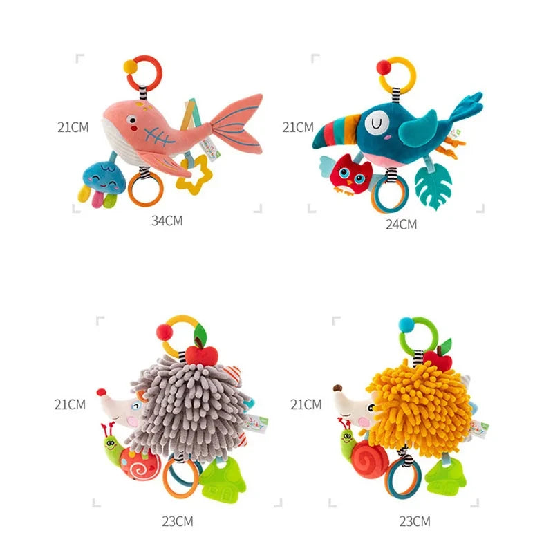Soft Infant Crib Bed Stroller Mobile Hanging Rattle Baby Educational Toys Brain Developmental Hand Grip Cute Stuffed Animal Toys Purest Peak