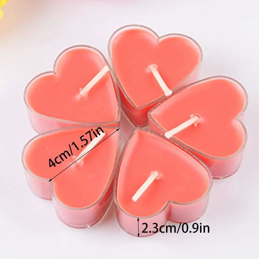 9pcs Heart-shaped Scented Tea Candles Valentine's Day Romantic Love Candle Proposals Wedding Anniversary Decorative Candle Econic Blanks