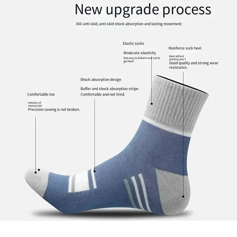 Men's Pure Cotton Socks Spring Striped Casual Socks Men's Anti-odor Antibacterial Business Socks High Quality Sports Sock Meias Quick Pick Grocers