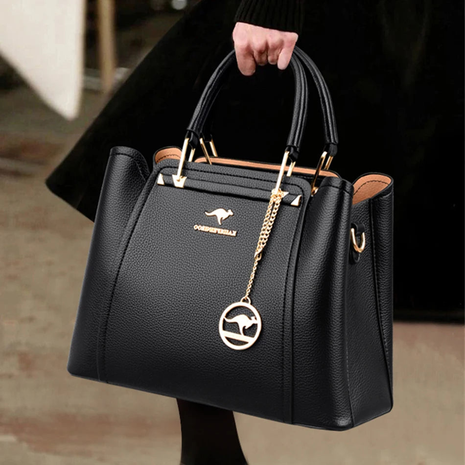 2024 Luxury Women Designer 3 Layers Shoulder Crossbody Sac Ladies Large Capacity Leather Handbags Shopper Brand Messenger Totes Quick Pick Grocers