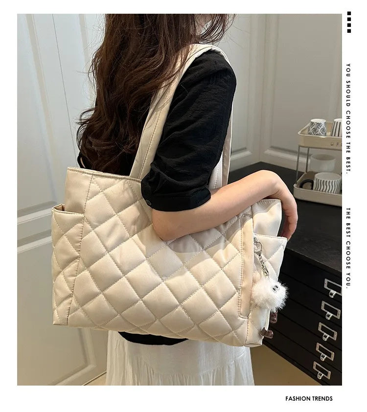 Rectangular Large Capacity Single Shoulder Bag for Commuting To Work Korean Style Women's Tote Bag Lightweight Casual Handbag Quick Pick Grocers