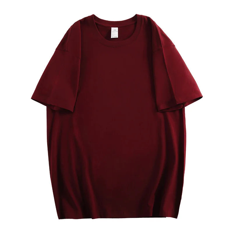 100% Cotton Five Half Sleeve Men's Women Summer T-shirt Loose Short-sleeved Casual Basic Shirt O Neck Solid Color Tops Quick Pick Grocers