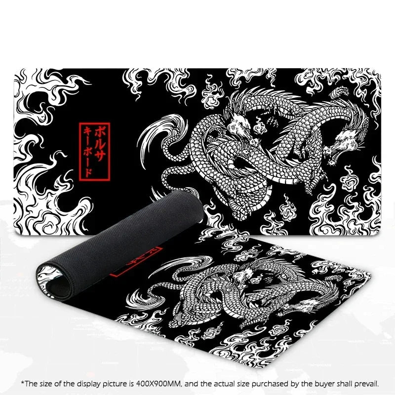 Japanese Dragon Large XXL Gaming Mousepad 900x400 700x300 Speed Desk Mat Anime Theme Keyboard Gamer Mouse Pad for Esports Quick Pick Grocers