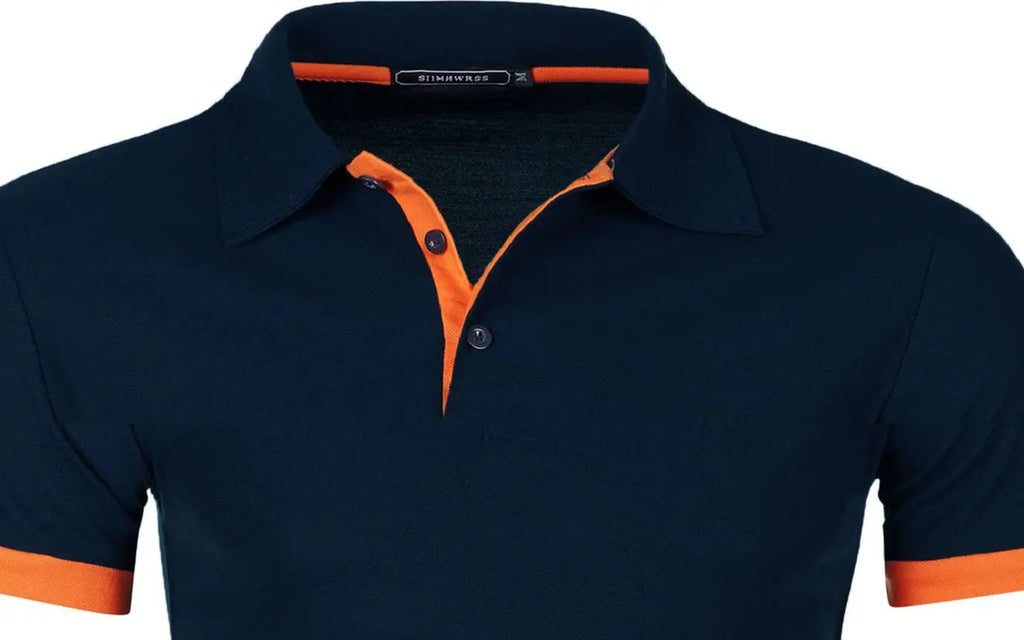 Men's short sleeve color matching fashion with men's lapel short sleeve Quick Pick Grocers