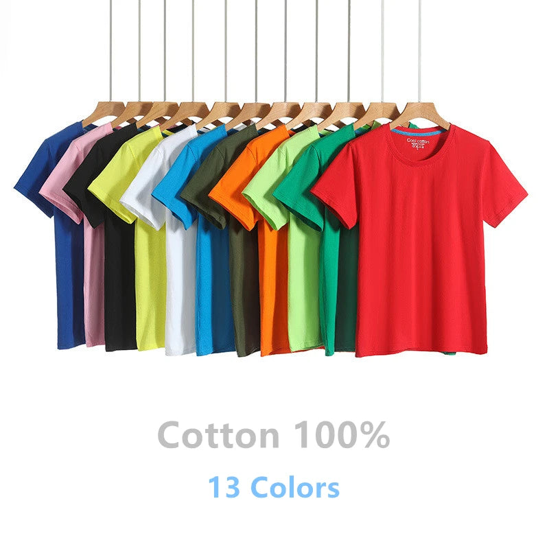 2026 Brand New 100% Cotton Mens T-shirt Pure Color Men T Shirts Round Collar Short-Sleeve Man T-shirt Top Tees For Male Clothes Quick Pick Grocers