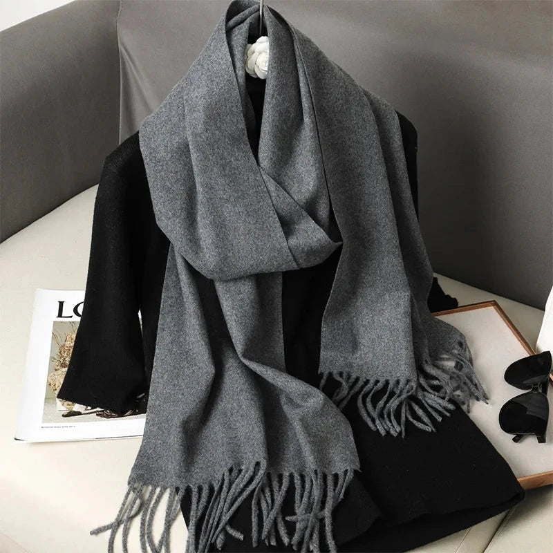 62Color Solid Women Winter Scarf Warm Thicken Cashmere Shawl Outdoor Fashion Luxury Tassels Pashmina Lady Wrap Windproof Scarves Econic Blanks