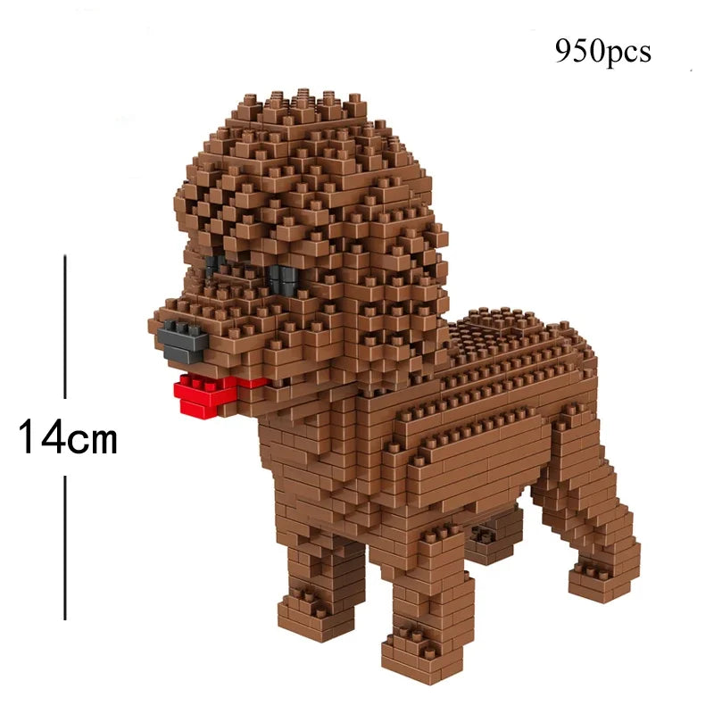 KNEW BUILT Dachshund Dog Model Mini Building Block Toy Set 9 Style for Pet Enthusiasts Teddy Hughes Corgi Collie Pet Style Brick Quick Pick Grocers