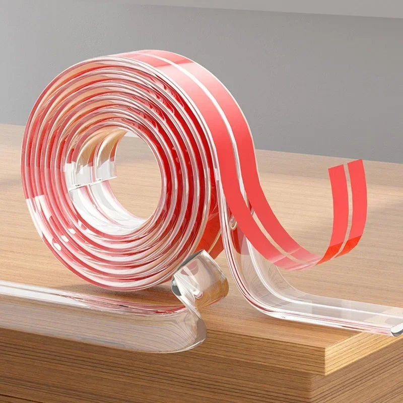 Transparent PVC Baby Protection Strip with Double-Sided Tape Anti-Bumb Kid Safety Table Edge Furniture Guard Corner L Protectors Purest Peak