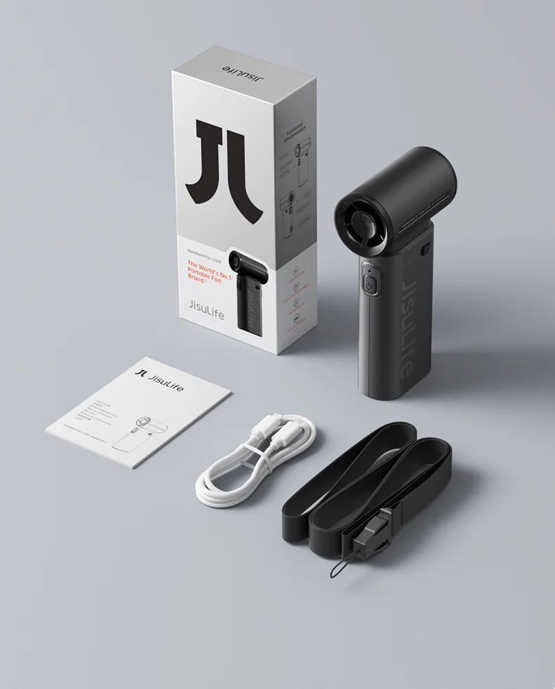 JISULIFE Handheld Turbo Fan,Super Strong Wind,5 Speeds,Long Battery Life,5000mAh,USB Rechargeable,Multipurpose Pocket fan Quick Pick Grocers
