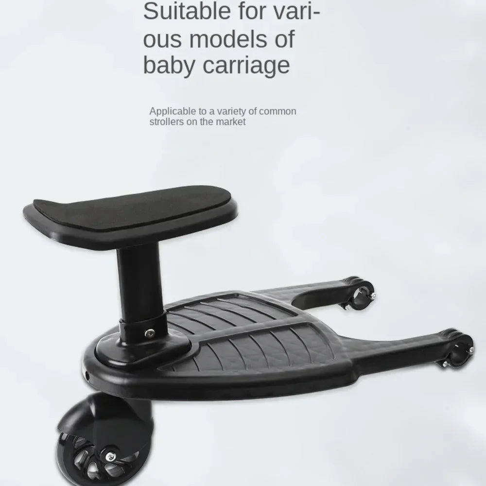 Universal Strollers Step Board Adapter with Seat Second Child Jogger Twins Scooter Baby Pram Hitchhiker Bumper Purest Peak