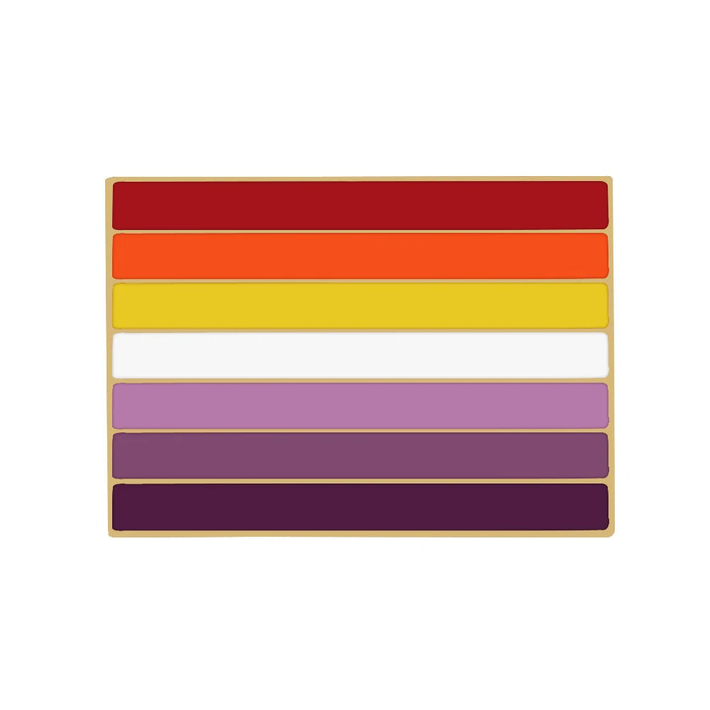 Asexual Gay Lesbian Enamel Brooches LGBT Pride Non-binary Trans Backpack Badge Rainbow Rectangle Lapel Pin Jewelry Friends Gifts Quick Pick Grocers