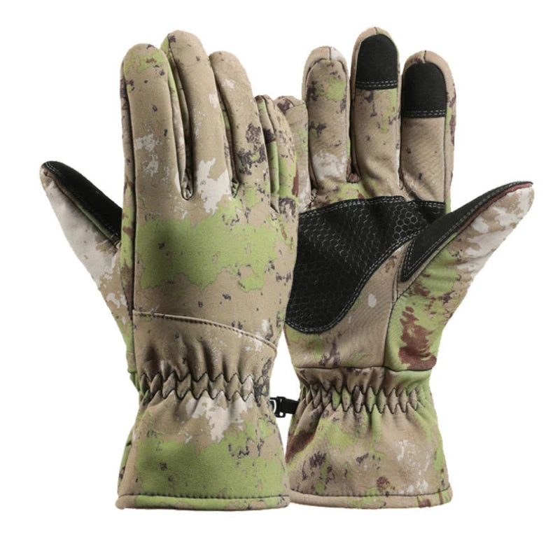 Men Women Winter Tactics Outdoors Camouflage Thickened Ski Gloves Waterproof Touch Screen Skiing Camping Cycling Fishing Glove