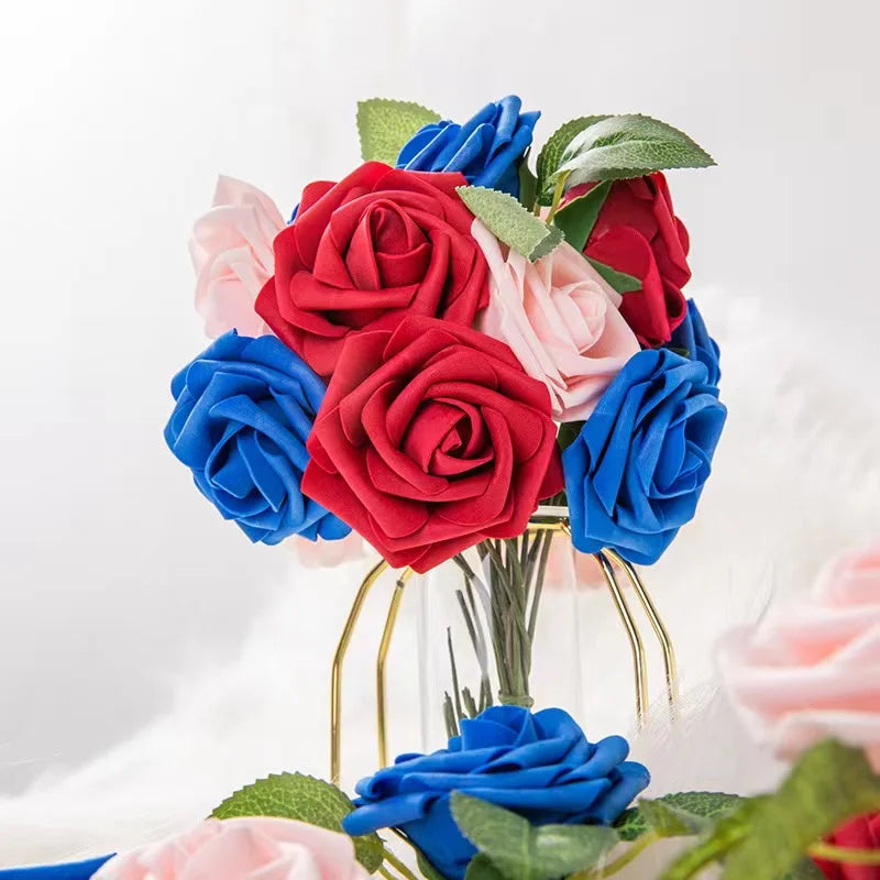 10~100pcs Rose Artificial Flowers Foam Fake Roses Wedding Bouquets Centerpieces Mothers Day Valentines Gifts Party Decoration Quick Pick Grocers