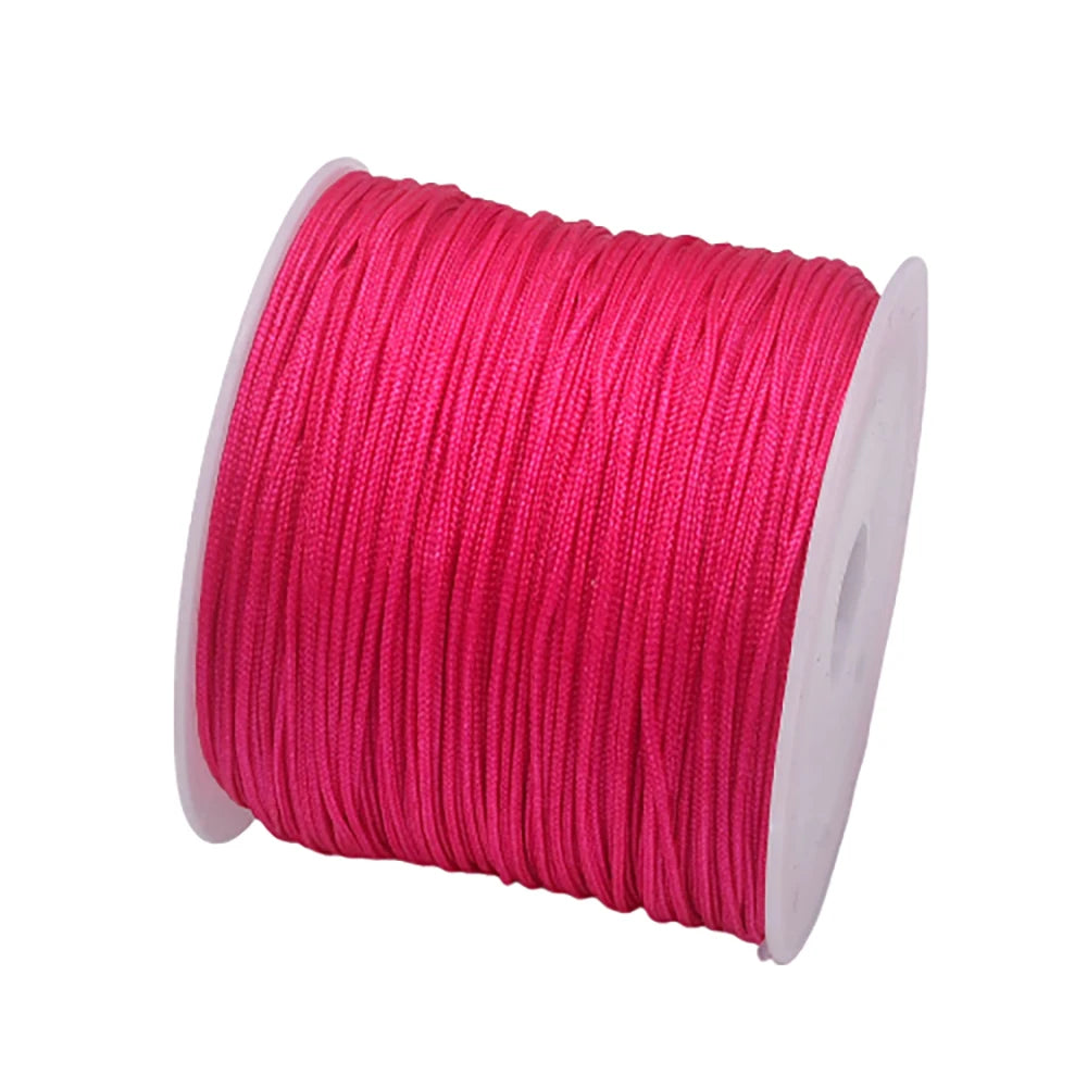 50Yds 0.8mm Crafts Nylon Cord For Jewelry Making Beading Braided Nylon Satin String for Bracelets Rattail Trim Chinese Knot Econic Blanks