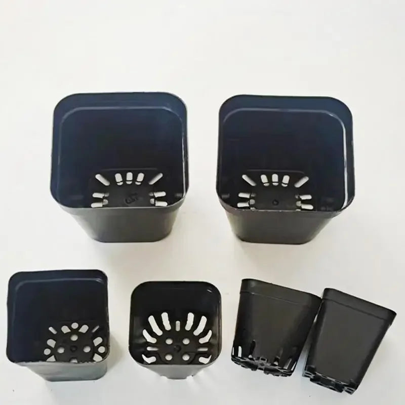Seedling Pots 50Pcs Square Plant Seeding- Planting Cup Plastic Deep Nursery Tree Pot Flower Plant Container Pot Garden Grow Quick Pick Grocers
