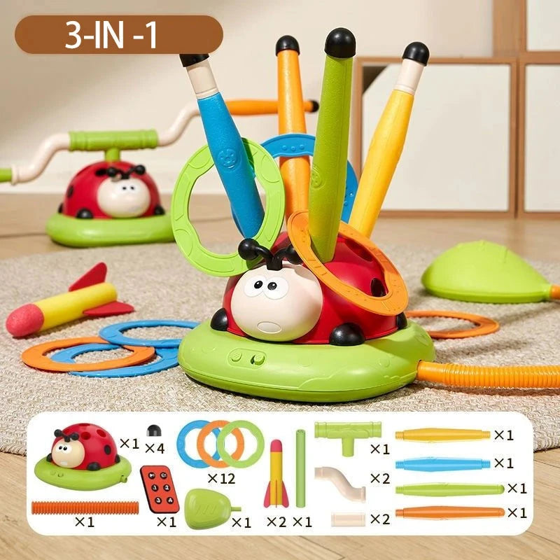 Ladybug Sport Entertainment Game Toy Multifunction Rope Skipping Machine Ferrule Jump Rocket Launcher Outdoor Educational Econic Blanks