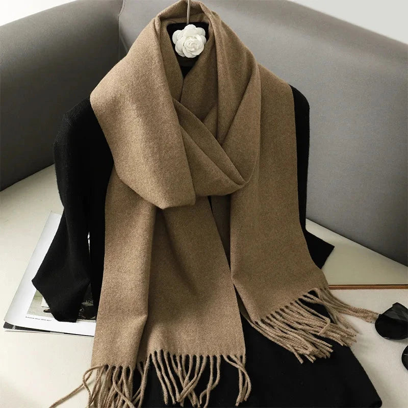 62Color Solid Women Winter Scarf Warm Thicken Cashmere Shawl Outdoor Fashion Luxury Tassels Pashmina Lady Wrap Windproof Scarves Econic Blanks