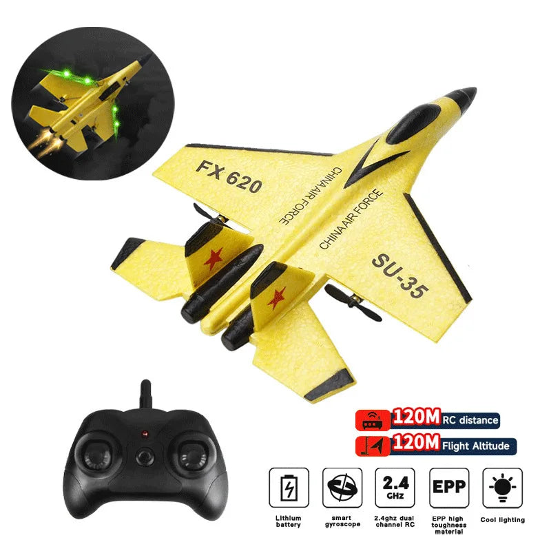 RC Foam Aircraft SU-35 Plane 2.4G Radio Control Glider Remote Control Fighter Plane Glider Airplane Foam Boys Toys for Children Econic Blanks