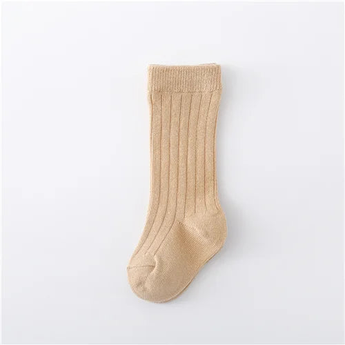 Lawadka 0-5Years Kids Boys Girls Socks Cotton Solid Striped Soft Baby Knee Long Children's Socks School Sport Baby Sock 12 Color Quick Pick Grocers