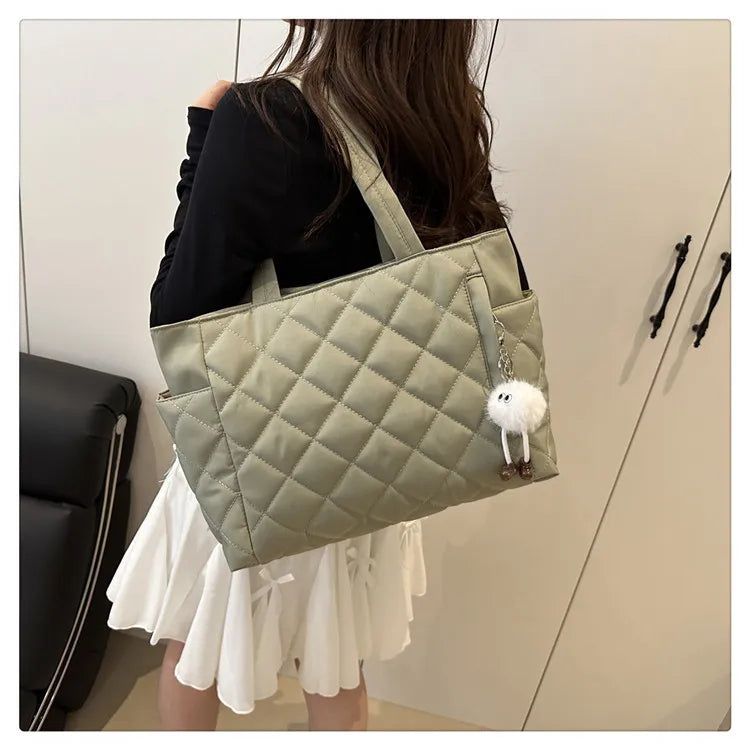 Rectangular Large Capacity Single Shoulder Bag for Commuting To Work Korean Style Women's Tote Bag Lightweight Casual Handbag Quick Pick Grocers