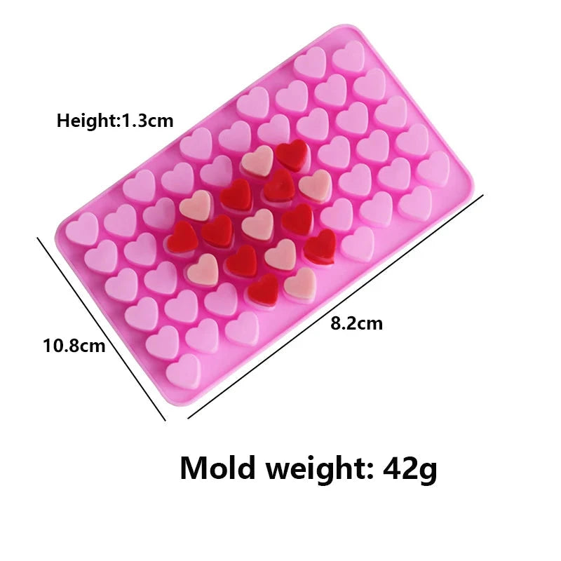 55 Compartment Heart Silicone Candle Mold Valentine's Day Candles Making Kit DIY Love Cake Chocolate Baking Mould Party Gifts Econic Blanks