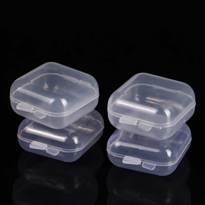 5-50pcs Plastic Storage Box Mini PP Square Box Jewelry Fishhook Component Single-compartment Covered Transparent Storage Box Quick Pick Grocers