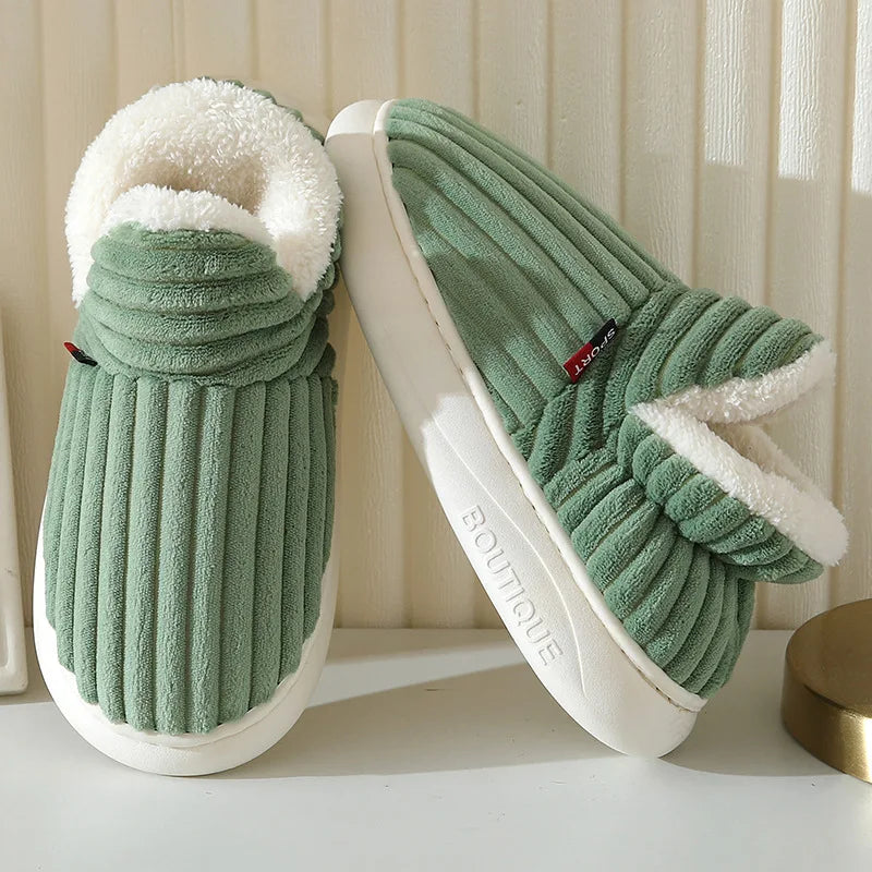 Shevalues Winter Men Slippers Short Plush Men Cotton Boots Indoor Fluffy House Fur Slippers Men Casual Soft Fur Furry Men Shoes Purest Peak