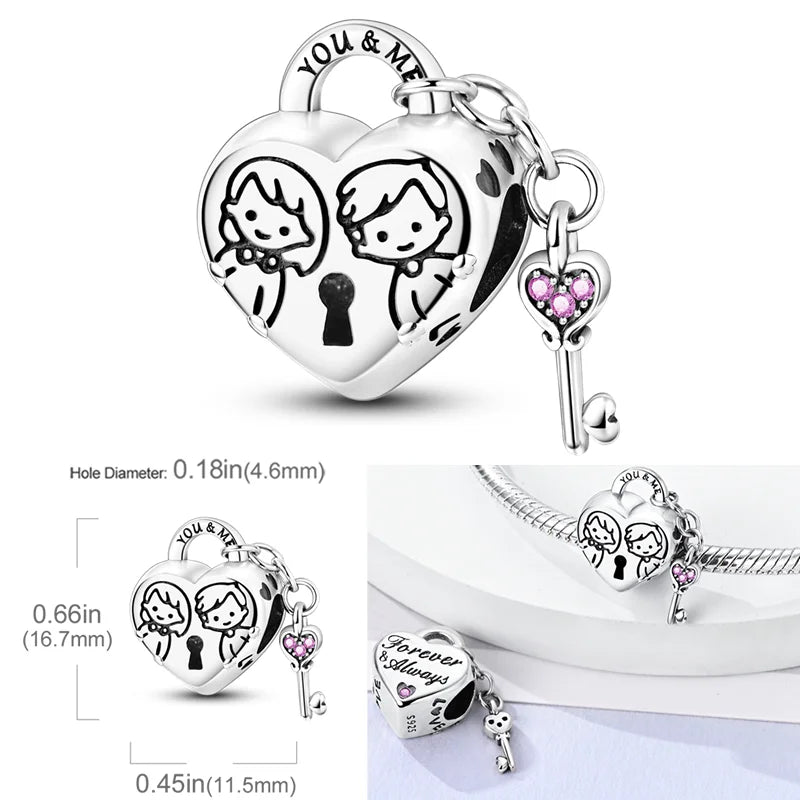 2025 Hot Sale Charms Bead 925 Sterling Silver Pink Butterfly Luminous Firefly Dangle Fit Bangle Bracelet Necklace DIY Jewelry Econic Blanks