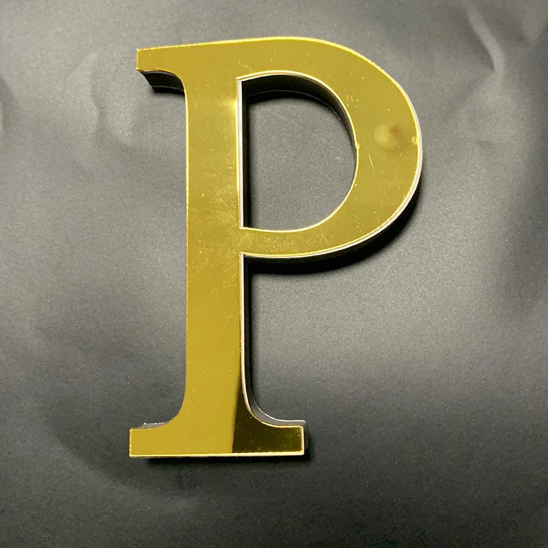 Gold English Letters Mirror 3D Wall Sticker Home Decoration Festival Party Wedding Decor Acrylic Mural Peel & Stick Wallpaper Quick Pick Grocers