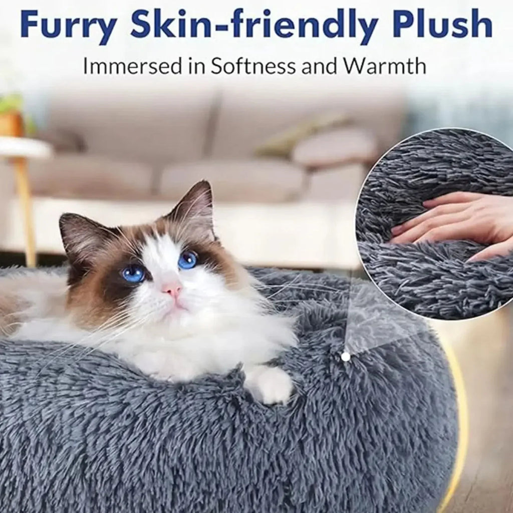 40-90cm 6 Sizes Round Pet Bed for Large Dog Bed Super Soft Cat Bed Plush Dog House for Medium Dog House Winter Warm Sleeping Quick Pick Grocers