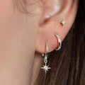 3 Piece Fashion Stainless Steel Round Star Drop Earrings Set for Women 18K Gold Plated Dangle Earring Punk Unisex Rock  Jewelry Econic Blanks