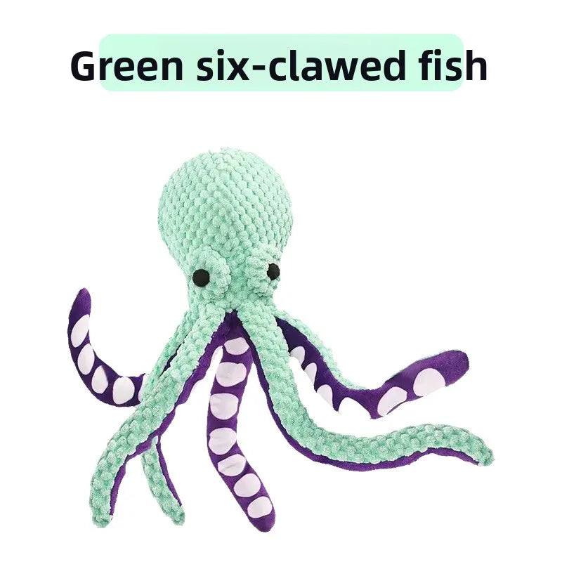 Squeaky Octopus Plush Dog Toy Indestructible Teething Chew Toy Interactive Sound Pet Stress Relief Boredom Toy for Dogs and Cats Quick Pick Grocers