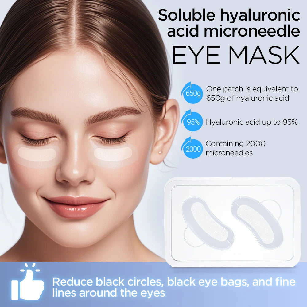 Microneedle Eye Patches Mask Korean Skin Care Hyaluronic Acid 1-10PCS for Anti Wrinkle Aging Dark Circle Eyes Mask Moisturizing Quick Pick Grocers