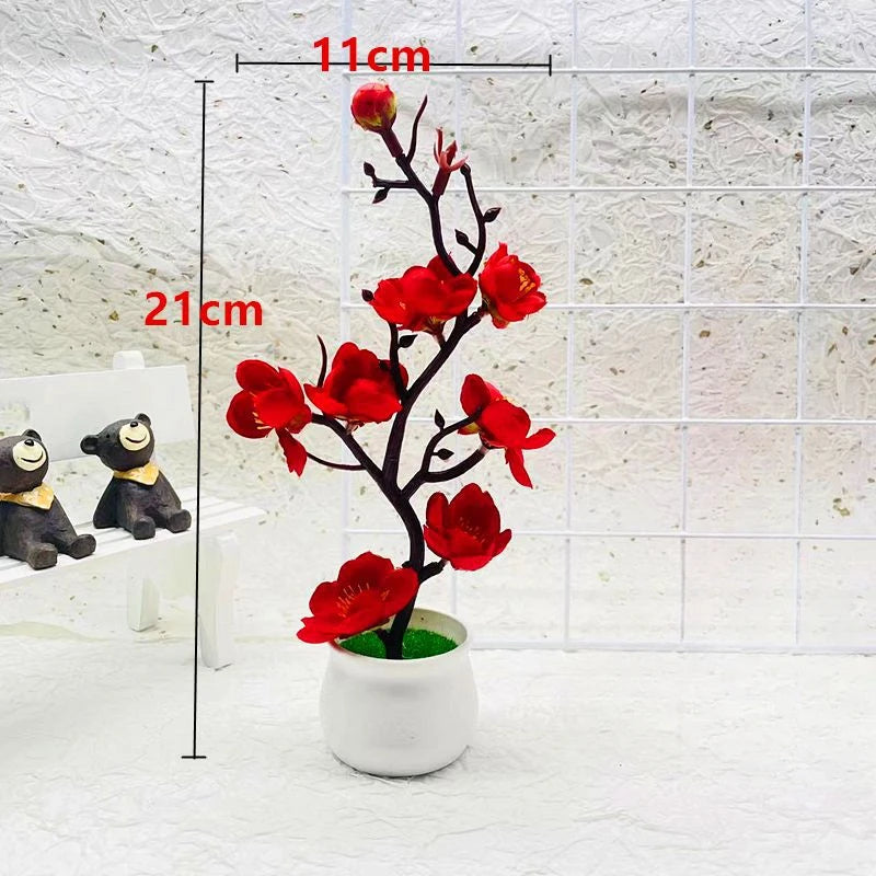 2025 HOT Mother's Day New Artificial Plants Bonsai Small Tree Simulation Pot Plants Fake Flowers Table Potted Ornaments Home Quick Pick Grocers