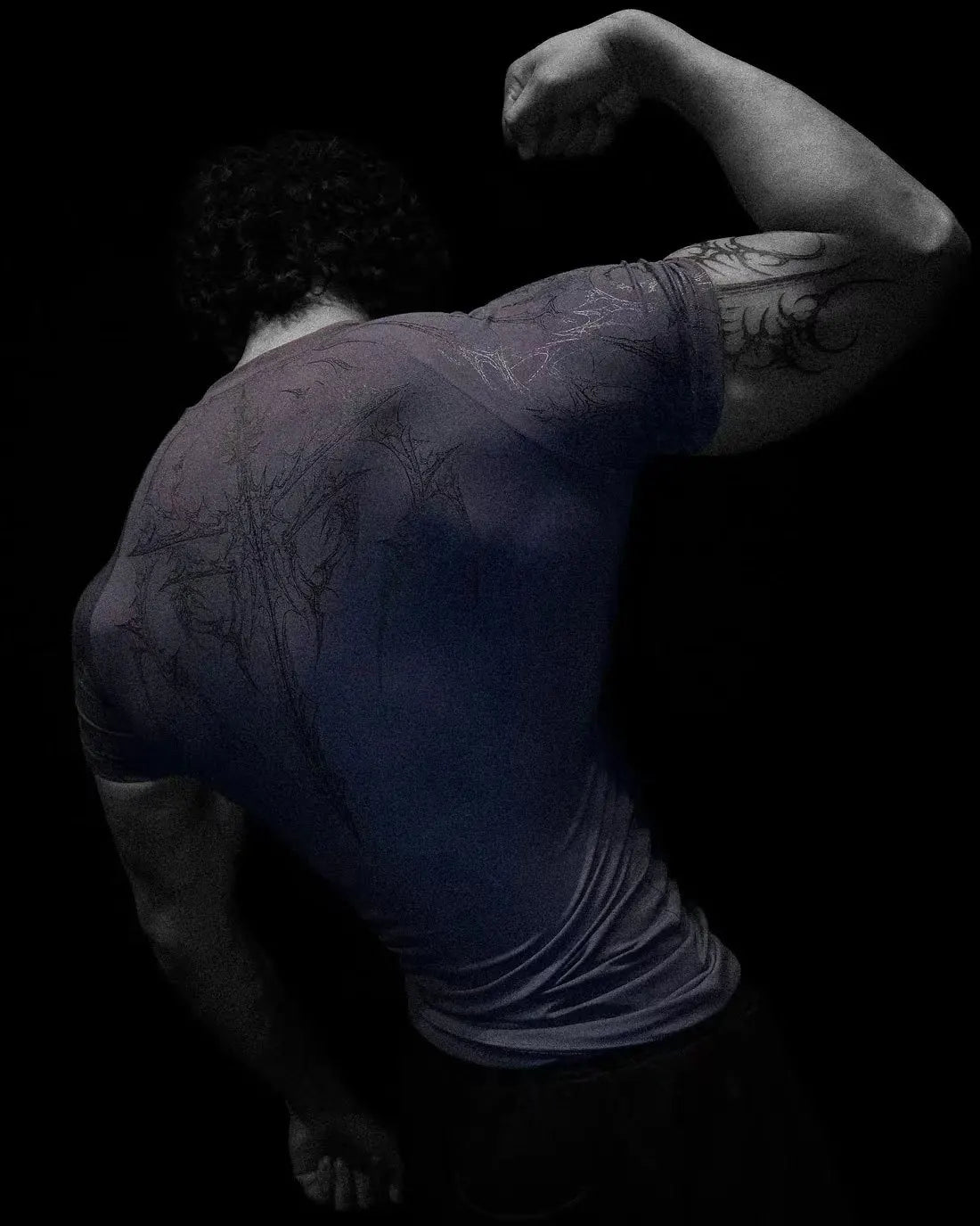 New Summer GYM T-shirt Men's Gothic Print Muscle Tee High Elasticity And Quick Drying Exercise For Bodybuilding Training T-shirt Quick Pick Grocers