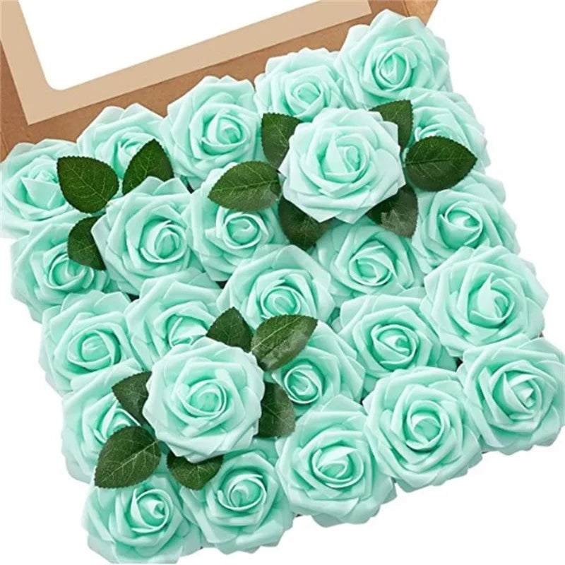 10~100pcs Rose Artificial Flowers Foam Fake Roses Wedding Bouquets Centerpieces Mothers Day Valentines Gifts Party Decoration Quick Pick Grocers