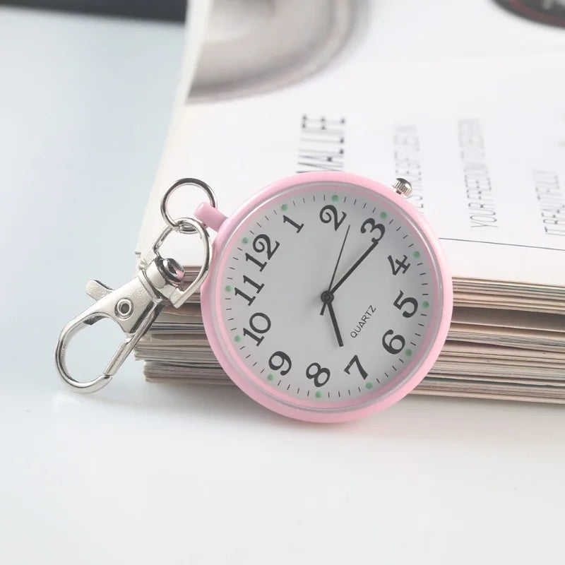 New Tiny Cute Quartz Pocket Watch with Keyring Men Women Quartz Watch for Nurses Doctors Students Minimalist Watches Child Gift Quick Pick Grocers