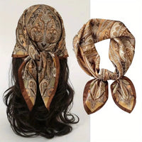 2025 New Fashion 70X70cmPrinted Women's Scarf Pashmina Silk Scarf Square Shawl Decorative Headband Neck Luxury Design Bandana Quick Pick Grocers