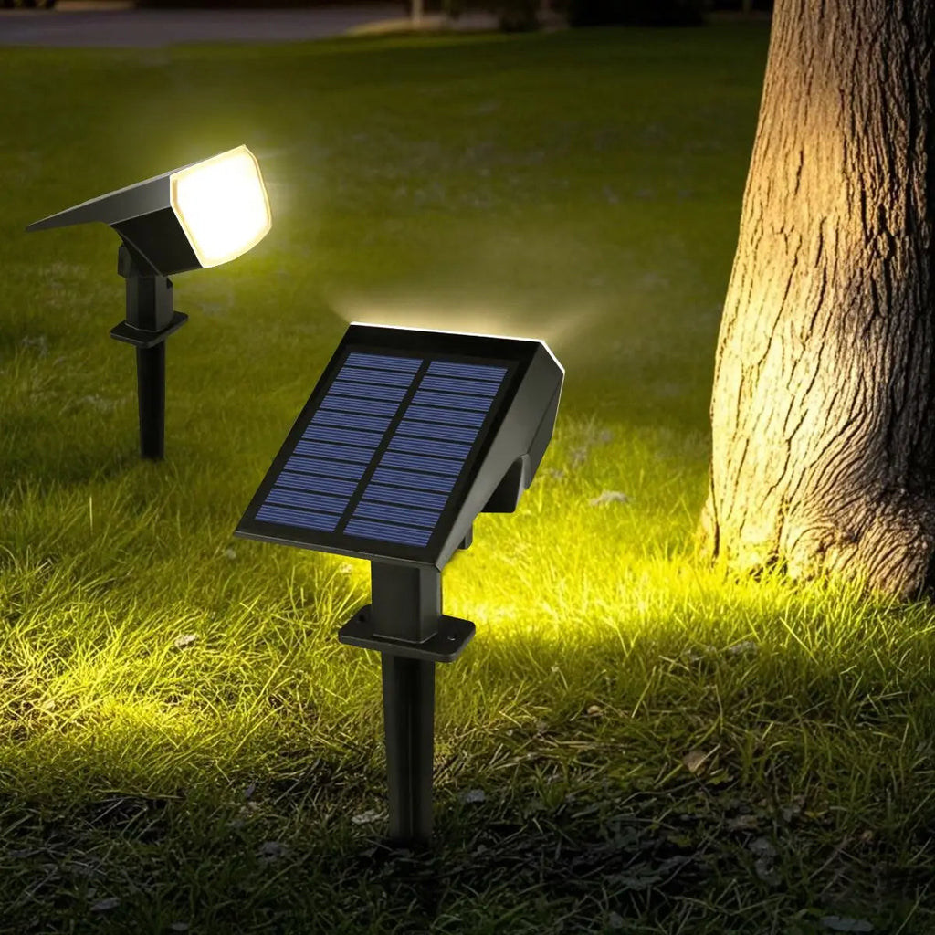 Built-in Large Capacity Battery 1200mAh LED Solar Floodlight Waterproof Spotlight Lamp Long Working Time For Garden Lawn Pathway Quick Pick Grocers