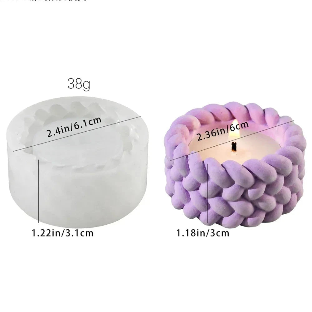 Hemp Rope Candle Cup Silicone Mold DIY Succulent Flower Pot Home Decor Molds Cement Gypsum Resin Clay Craft Storage Box Mould Econic Blanks