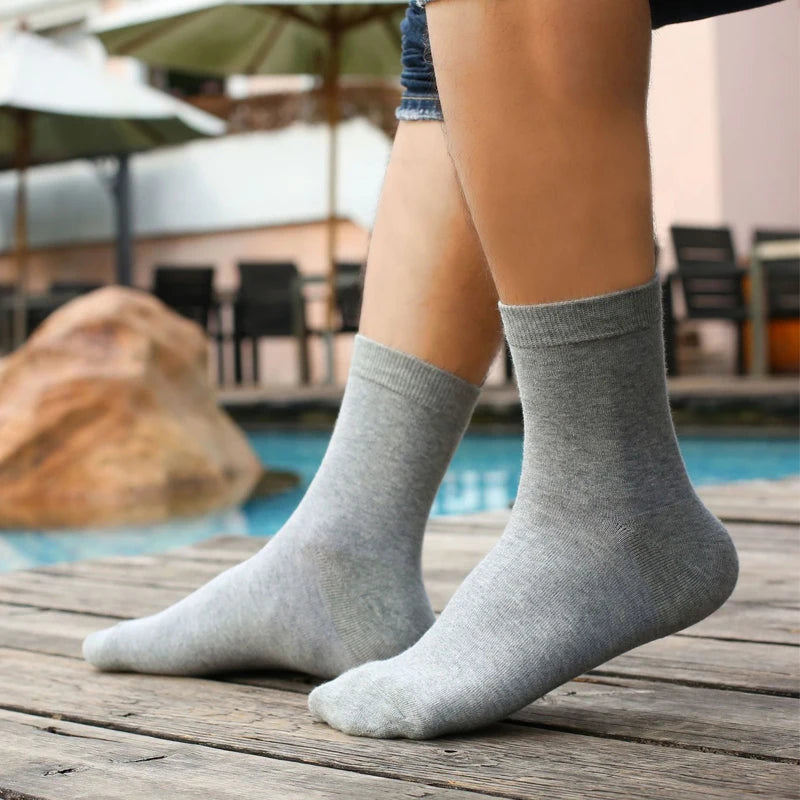 10Pairs/Lot Men Combed Cotton Socks Black Casual Business Breathable High Quality Man Sock New For Male Plus Size EU38-48 Quick Pick Grocers
