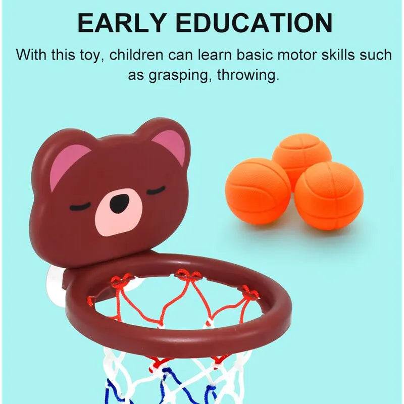 A Suit Of Children's Toy Mini Cute Little Bear Basketball Bathroom Bath Toys Shoot At The Basket Games In The Pool Quick Pick Grocers