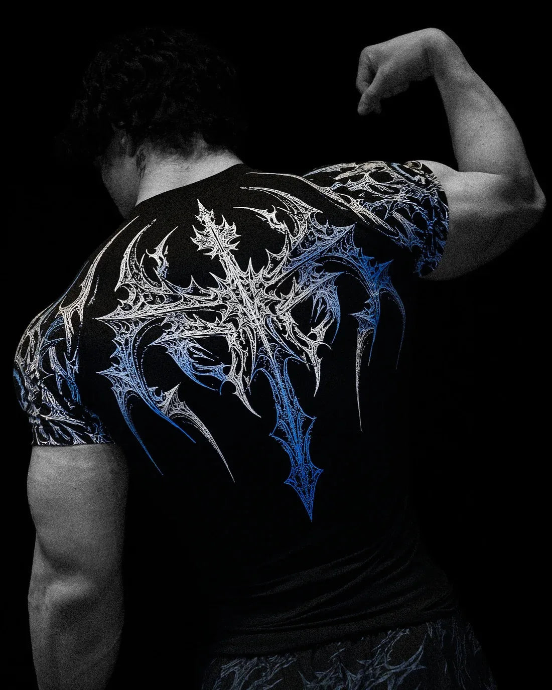 New Summer GYM T-shirt Men's Gothic Print Muscle Tee High Elasticity And Quick Drying Exercise For Bodybuilding Training T-shirt Quick Pick Grocers