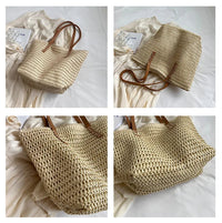 Hand-woven Women's Shoulder Handbag Bohemian 2025 Summer Fashion Straw Beach Tote Bag Travel Shopper Weaving Shopping Bags Quick Pick Grocers